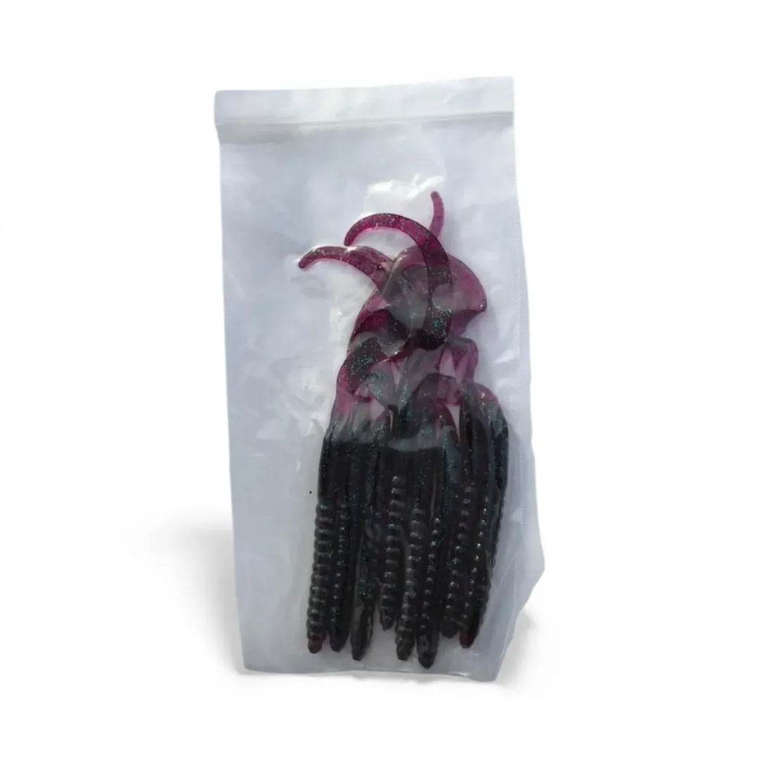 6in Wine with Glitter Curly Tail