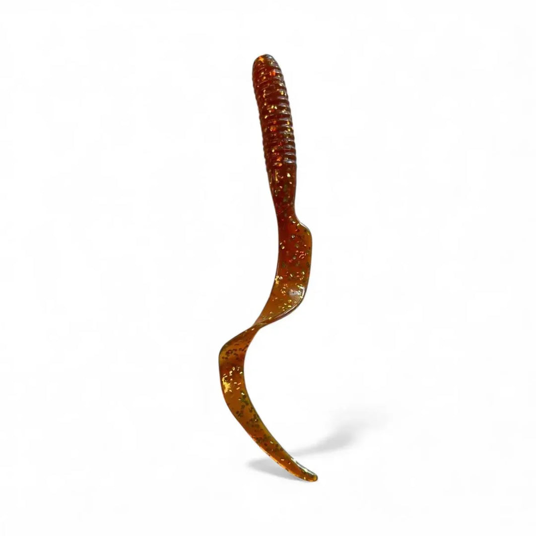 6in Orange Glitter Curly Tail