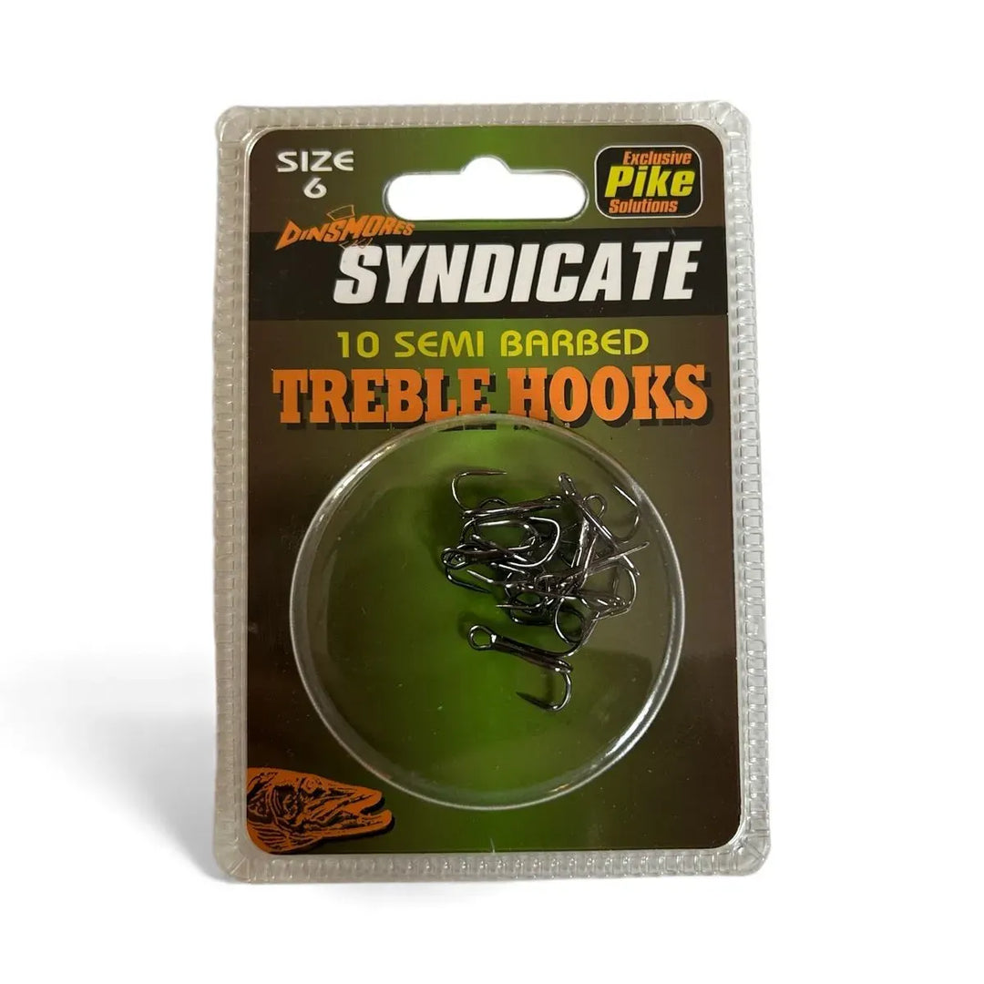 Dinsmore Syndicate Semi Barbed Treble Hooks